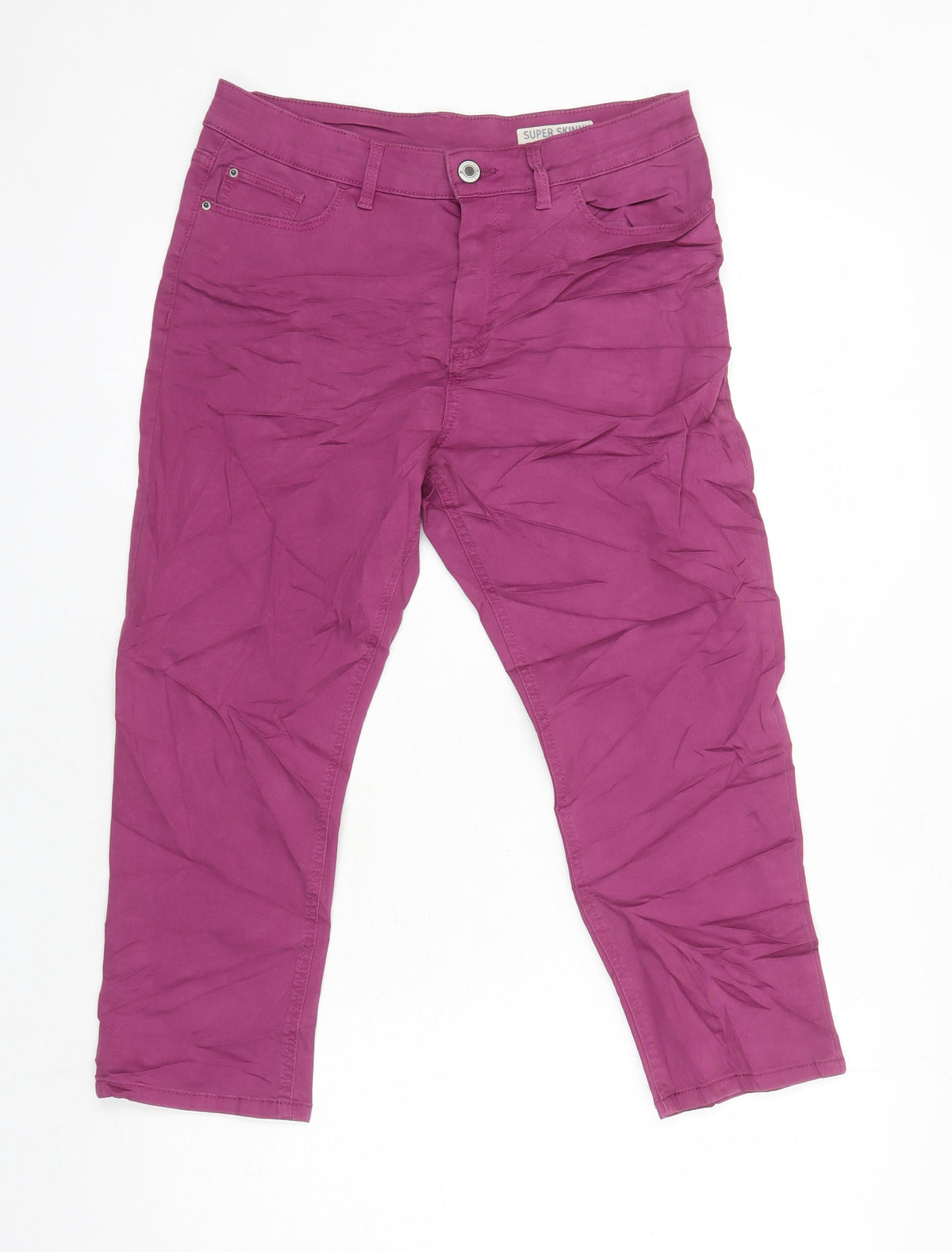 Marks & Spencer Womens Purple Cotton Cropped Jeans Size 10 L22 in Regular