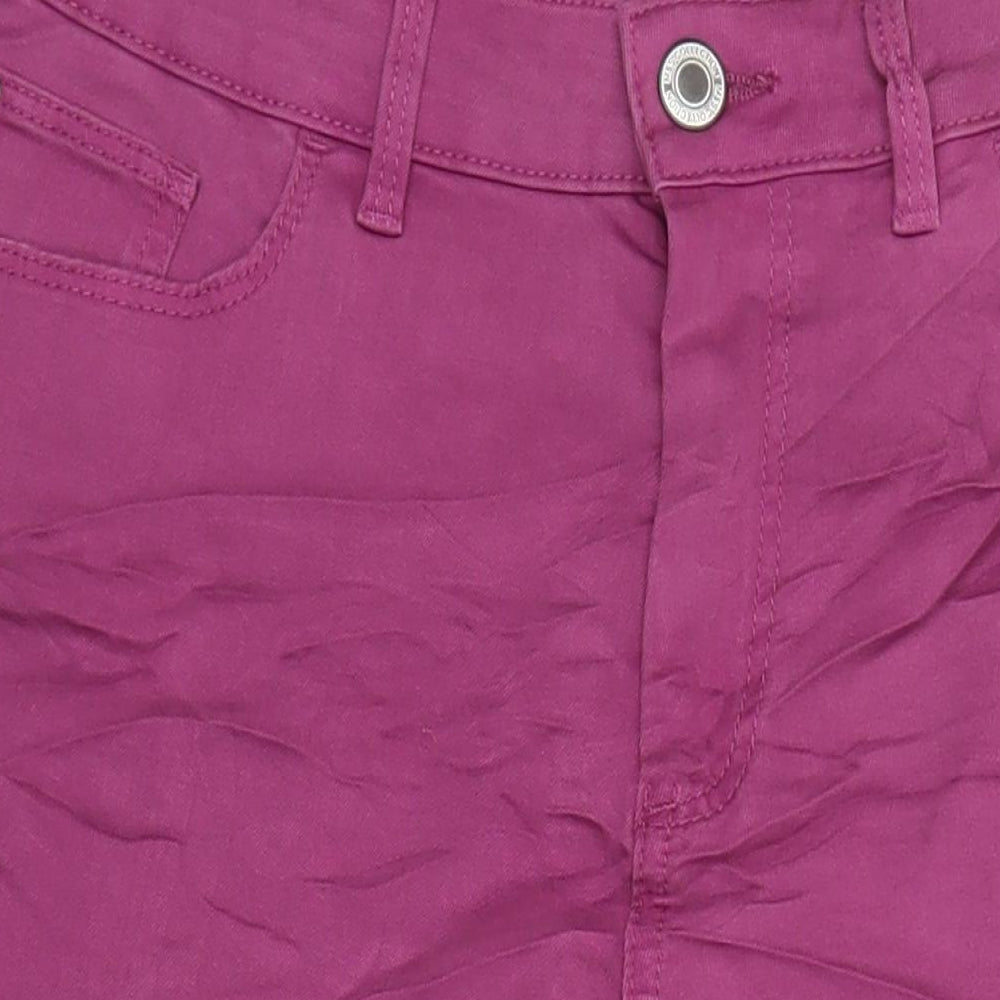 Marks & Spencer Womens Purple Cotton Cropped Jeans Size 10 L22 in Regular