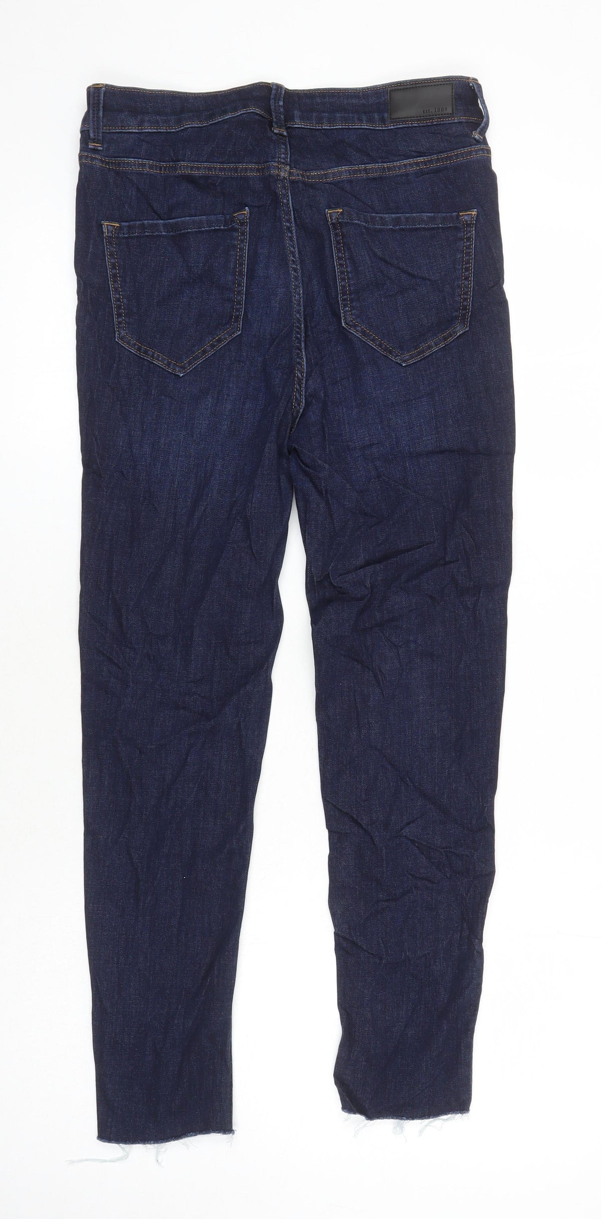 Marks & Spencer Womens Blue Cotton Skinny Jeans Size 10 L25 in Regular