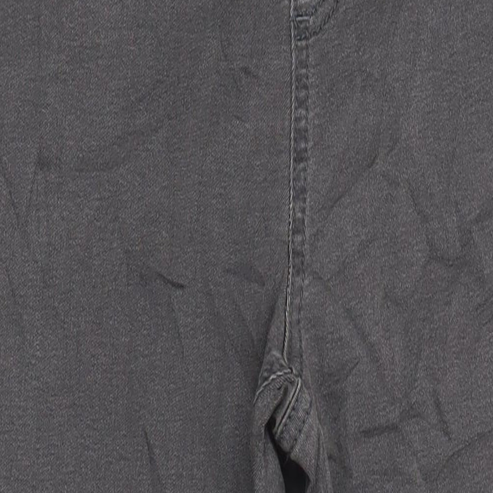 Marks & Spencer Womens Grey Herringbone Cotton Jegging Jeans Size 12 L28.5 in Regular - Elasticated Waist