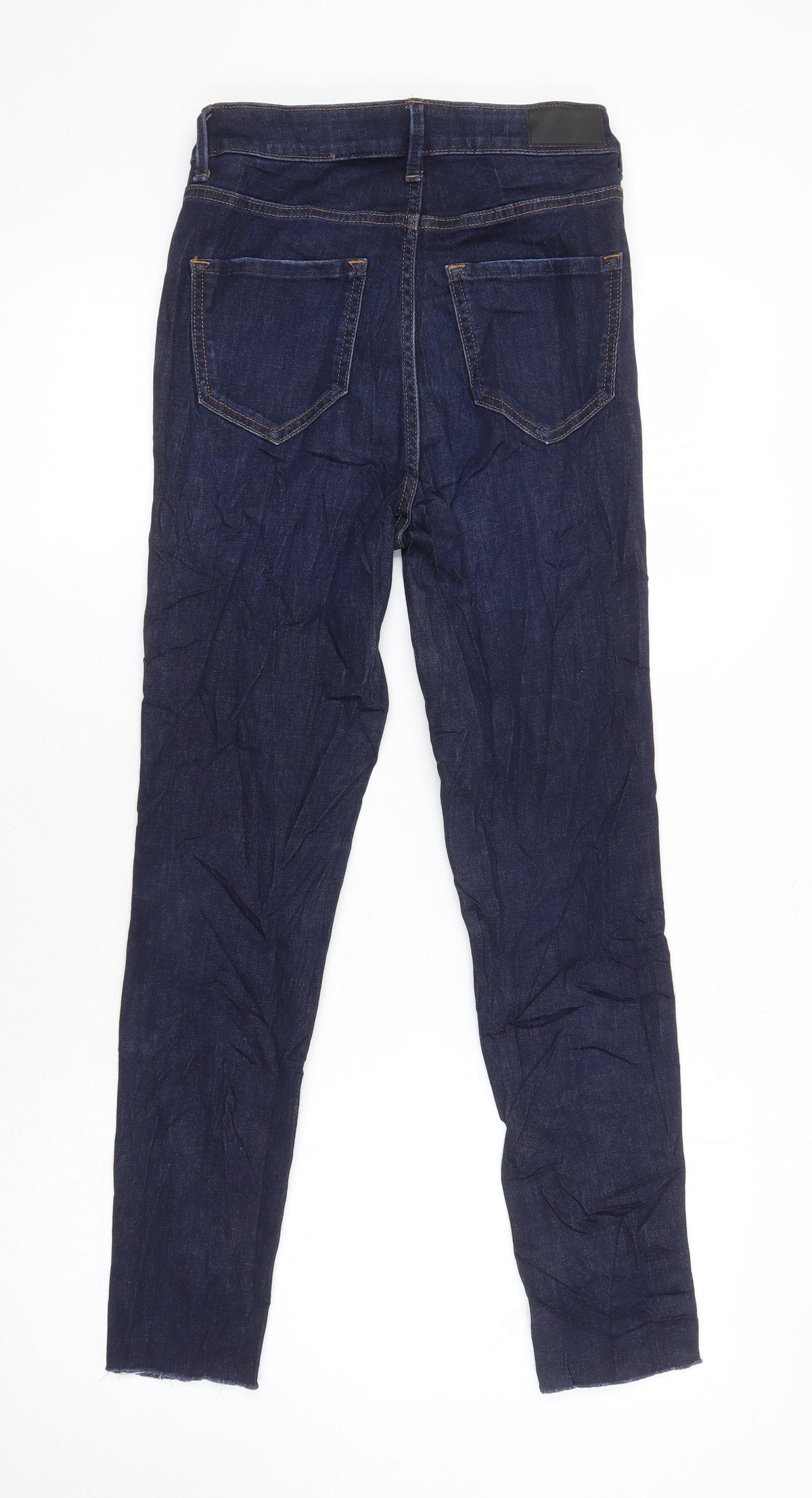 Marks & Spencer Womens Blue Cotton Skinny Jeans Size 8 L25 in Regular
