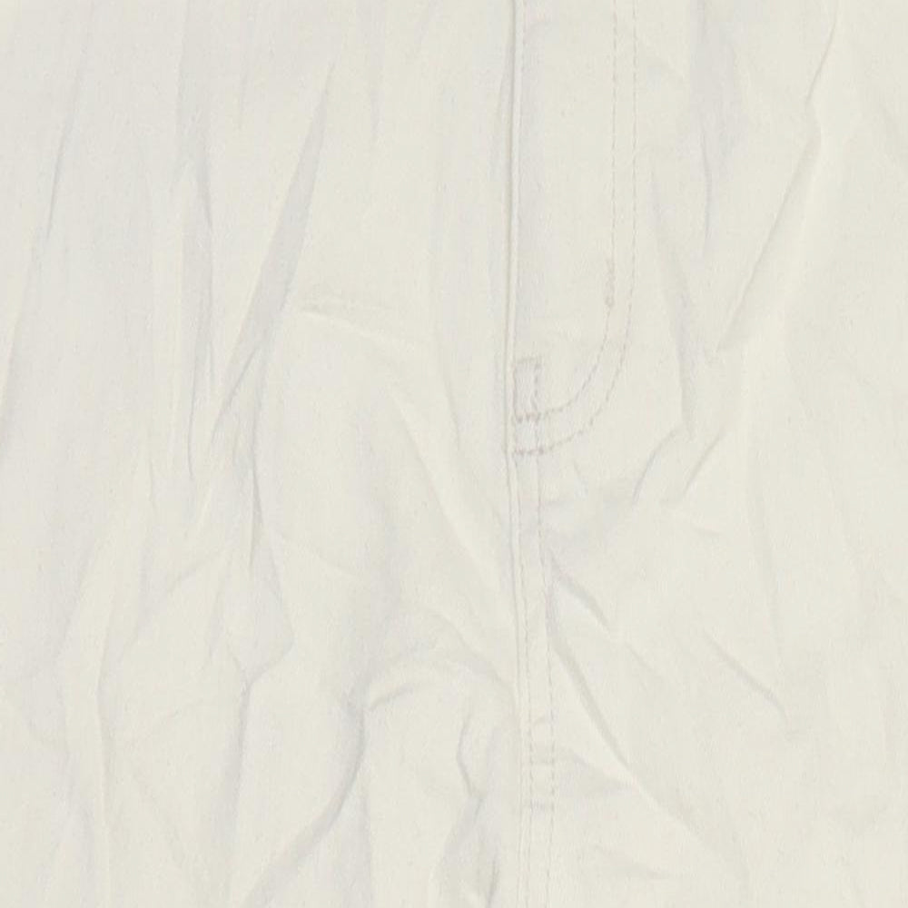 Marks & Spencer Womens Ivory Cotton Tapered Jeans Size 18 L28.5 in Regular