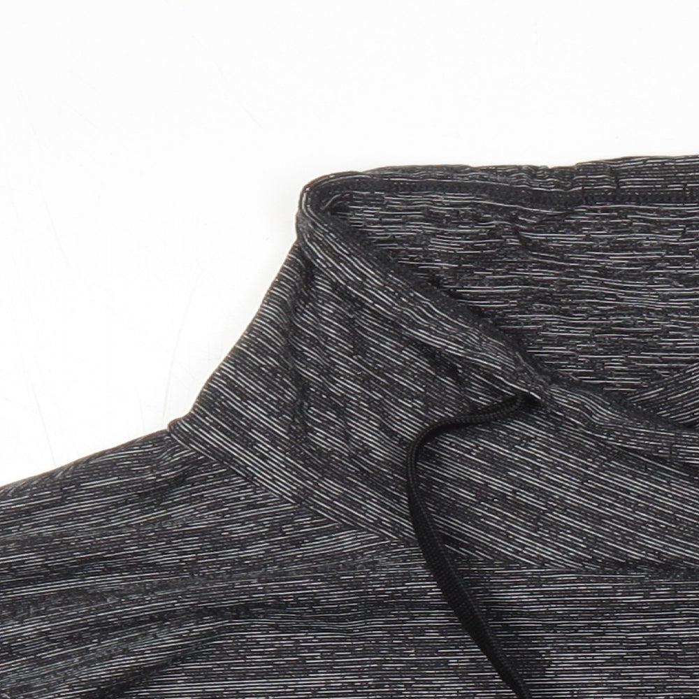 M&S Womens Grey Geometric Polyester Pullover Casual Size 14 Mock Neck