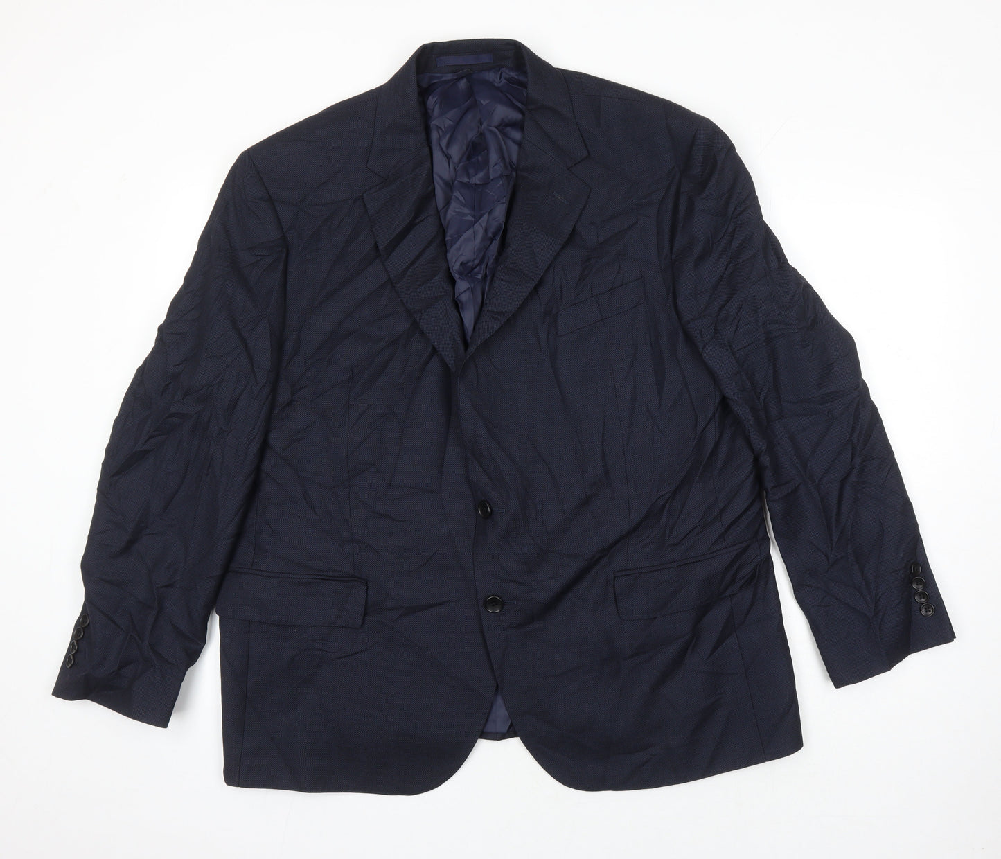 M&S Mens Blue Wool Jacket Suit Jacket Size 46 Regular