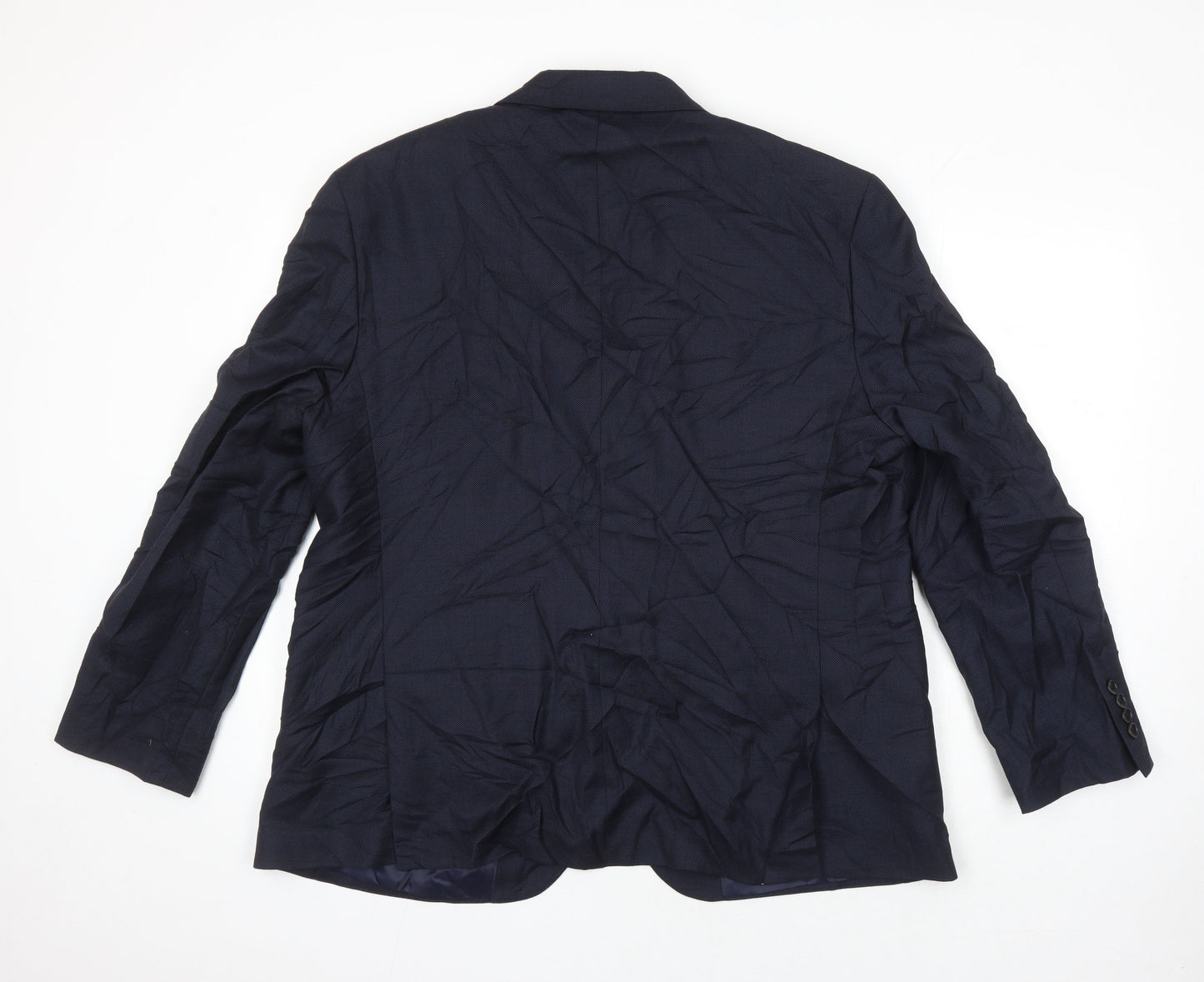 M&S Mens Blue Wool Jacket Suit Jacket Size 46 Regular
