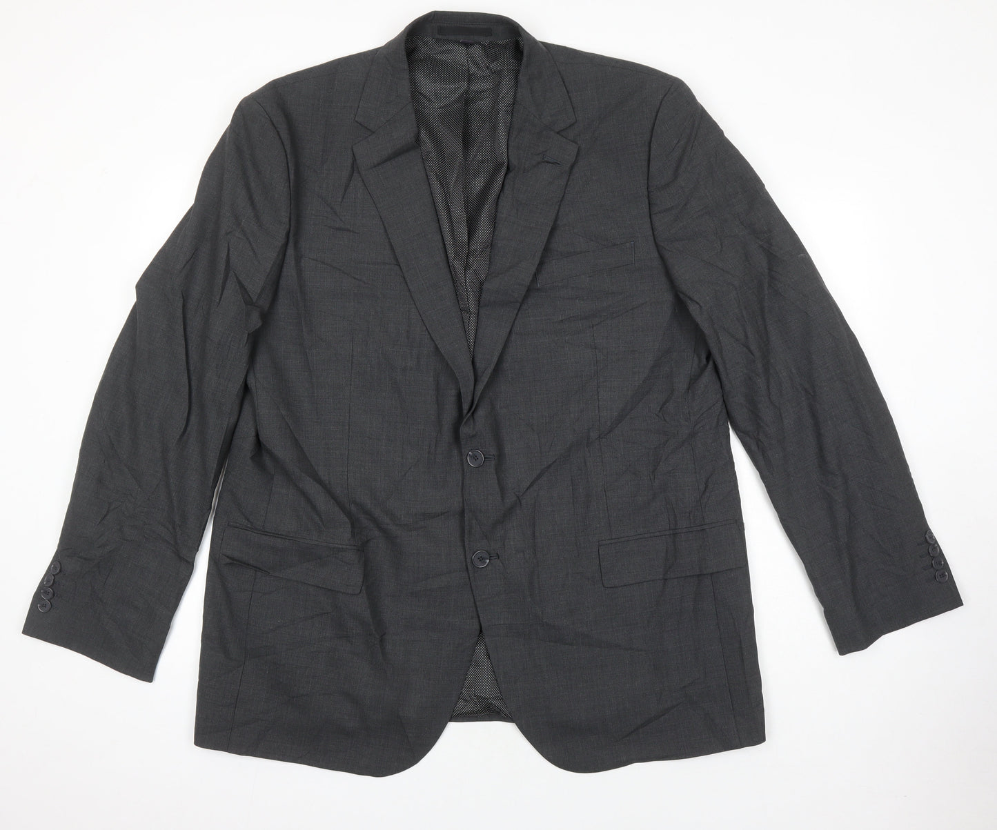 M&S Mens Grey Wool Jacket Suit Jacket Size 46 Regular