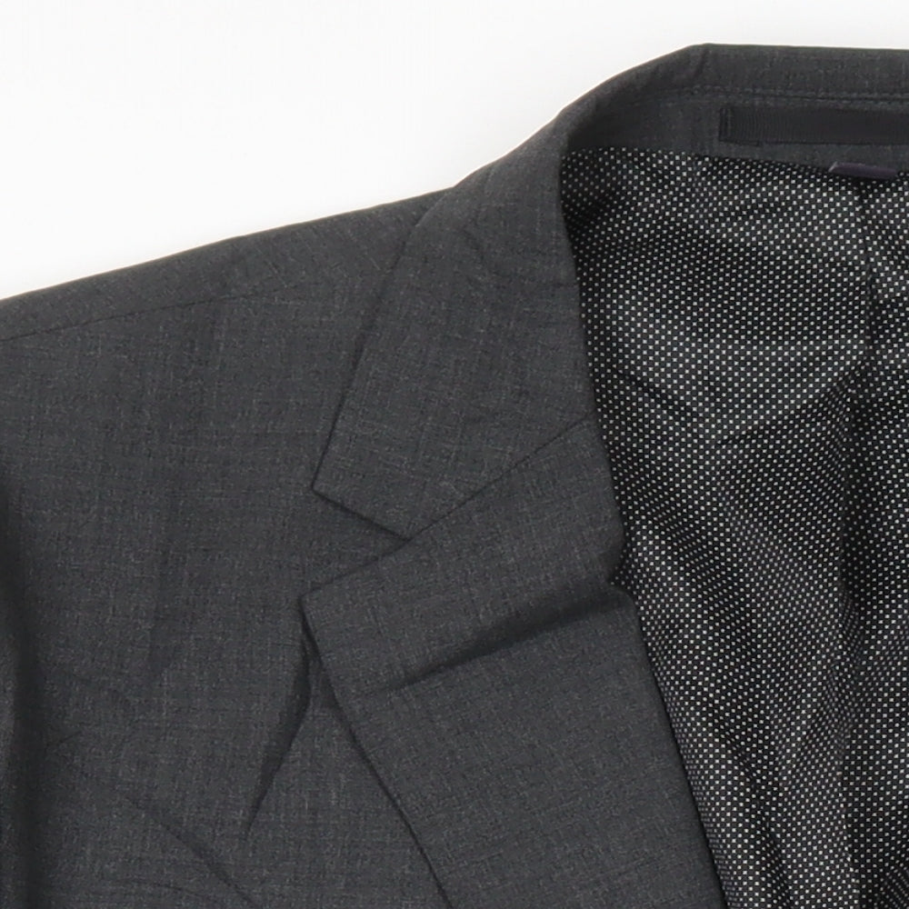 M&S Mens Grey Wool Jacket Suit Jacket Size 46 Regular
