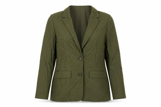 Marks & Spencer Womens Green Herringbone Jacket Blazer Size 12 Button