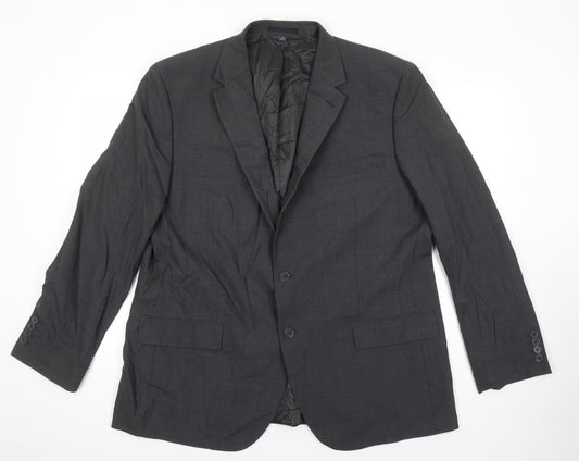 M&S Mens Grey Wool Jacket Suit Jacket Size 46 Regular