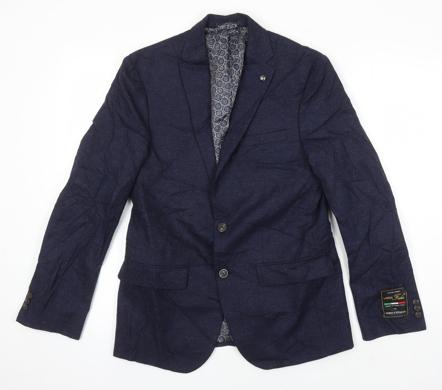 M&S Womens Blue Jacket Blazer Size 8