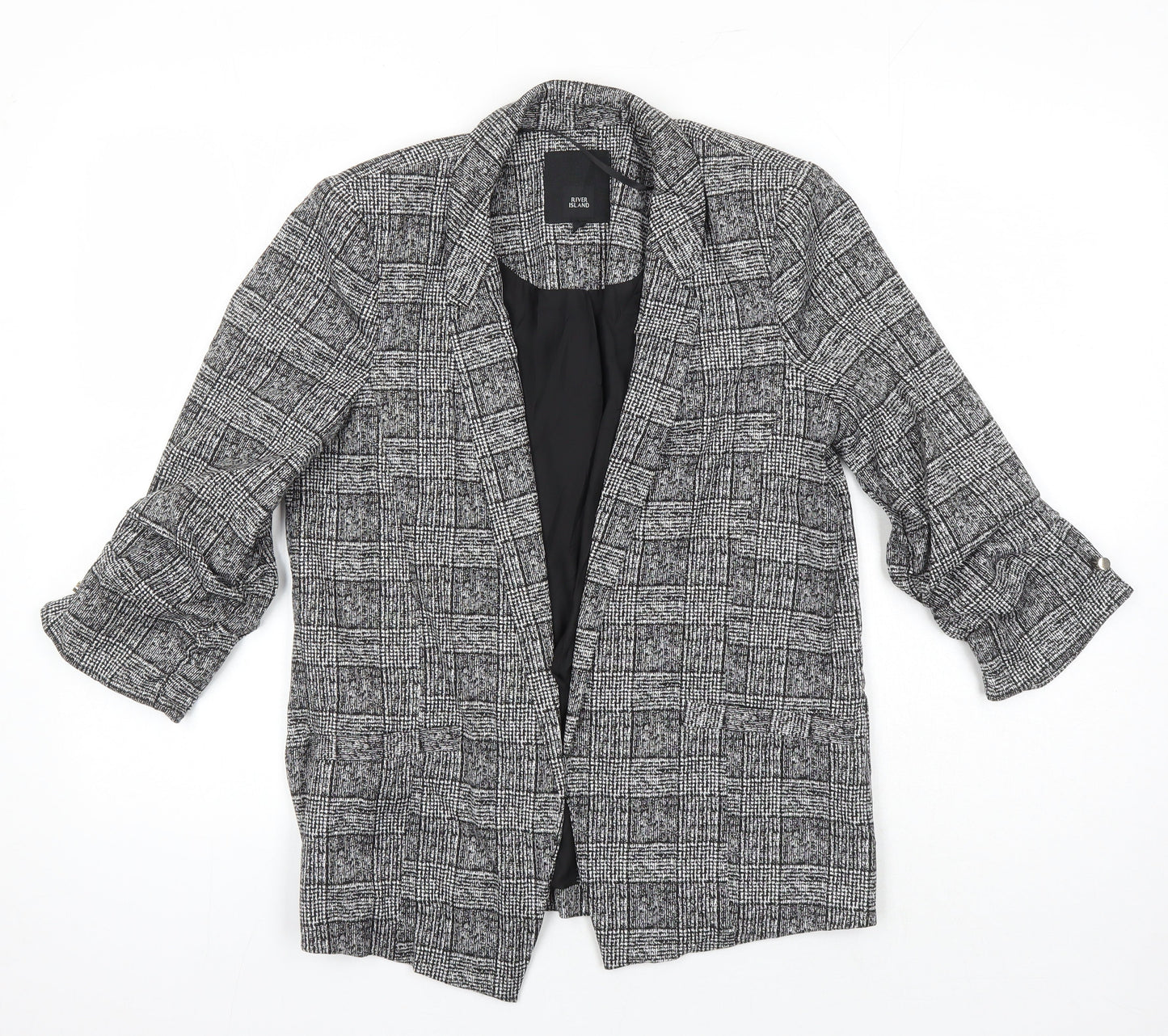 River Island Womens Multicoloured Check Jacket Blazer Size 8