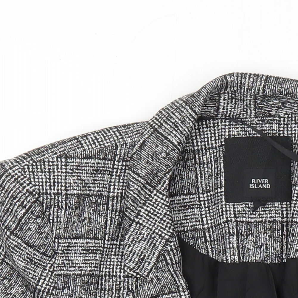 River Island Womens Multicoloured Check Jacket Blazer Size 8