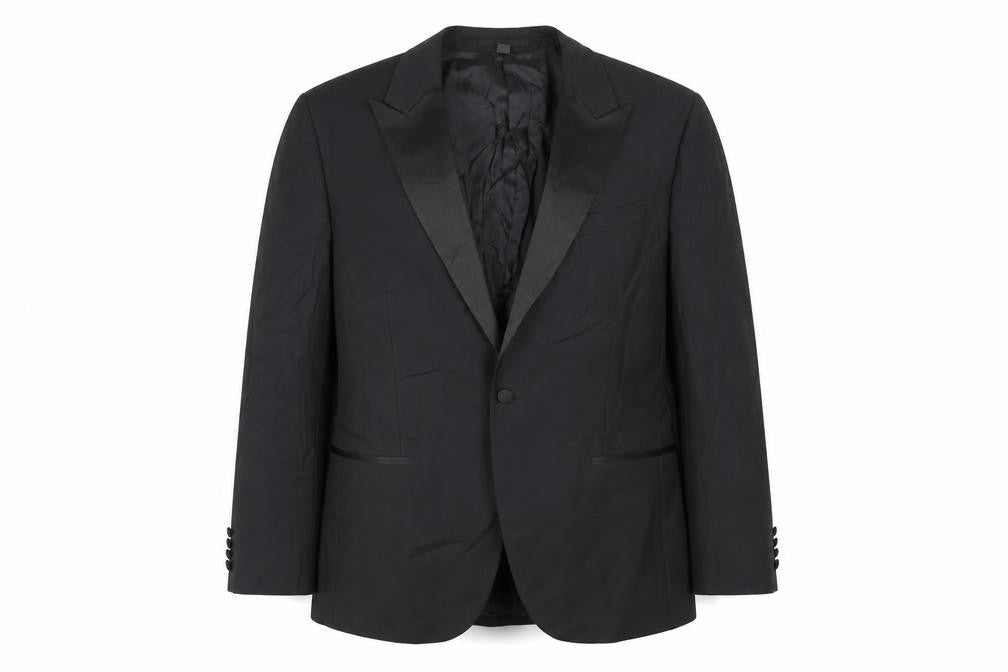 Marks & Spencer Mens Black Wool Tuxedo Suit Jacket Size 40 Regular