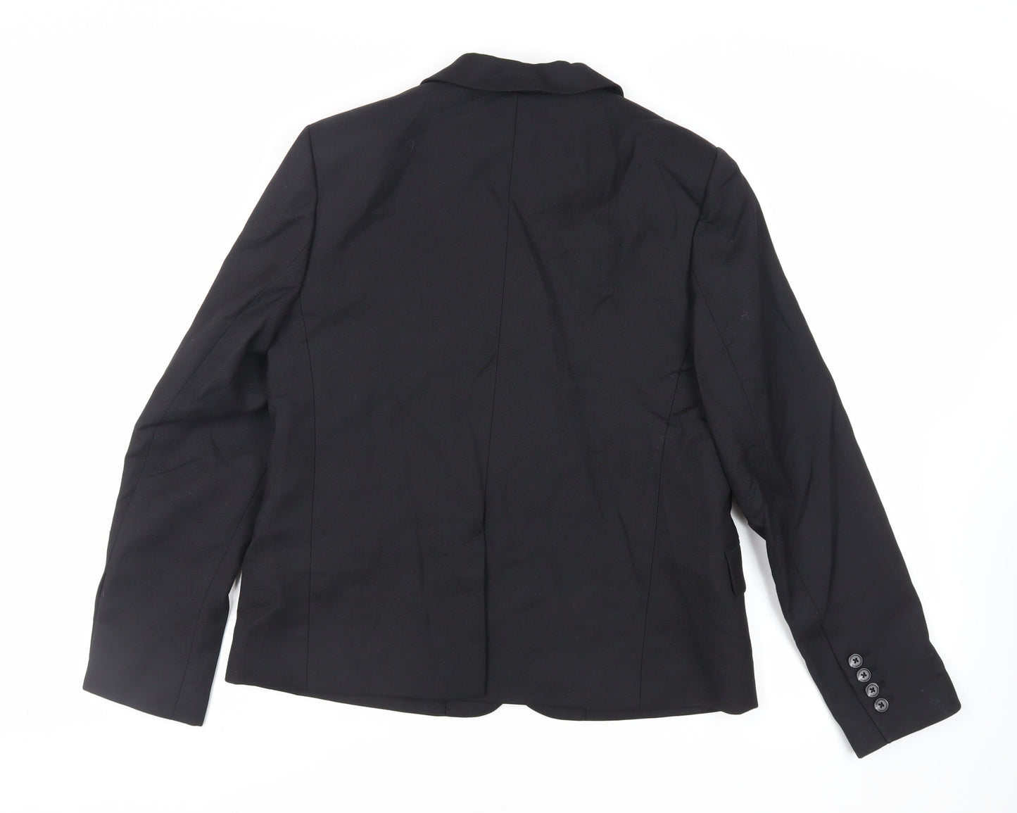 Marks and Spencer Womens Black Jacket Blazer Size 12 Button