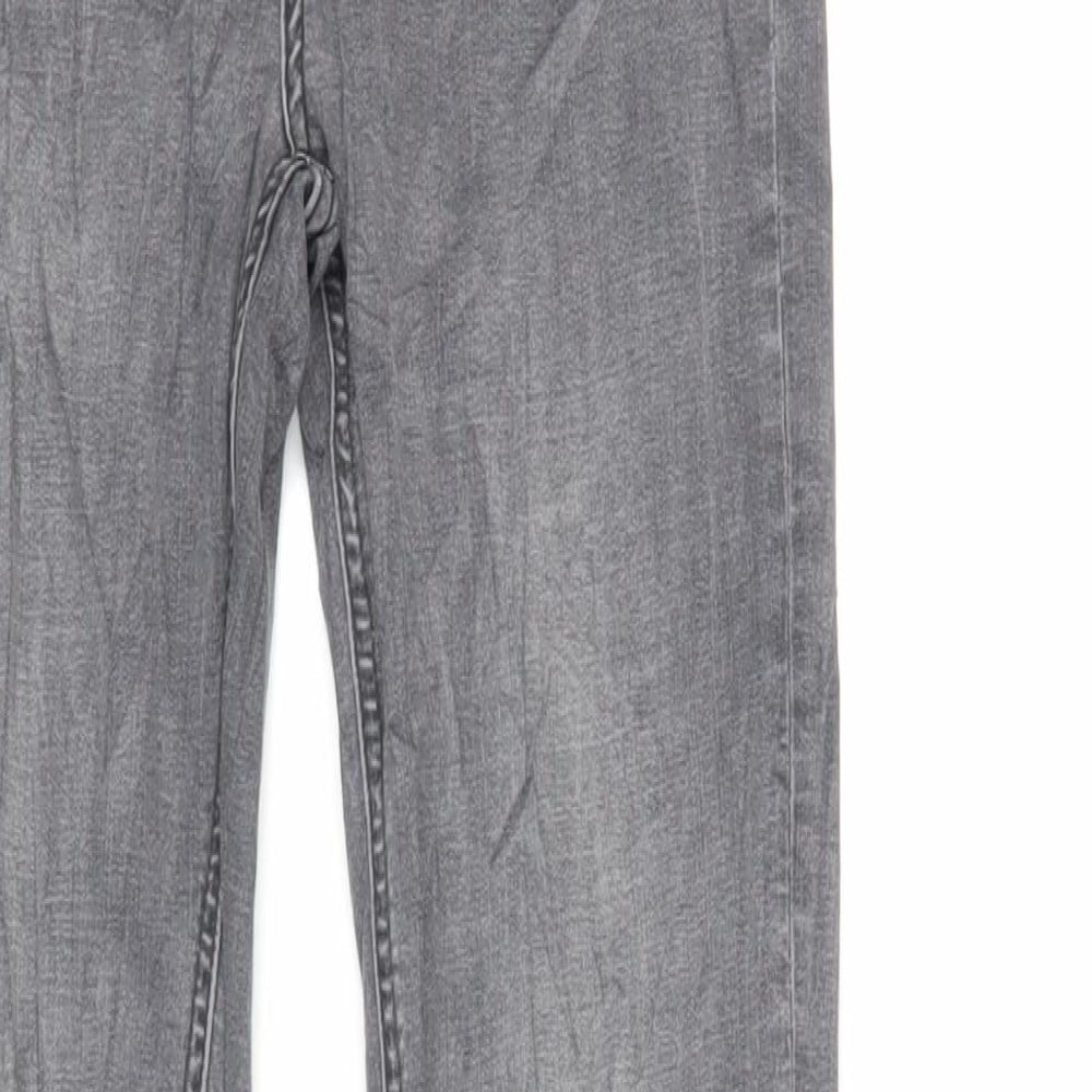 Marks and Spencer Womens Grey Cotton Skinny Jeans Size 8 L32 in Regular Zip - Long Lenght
