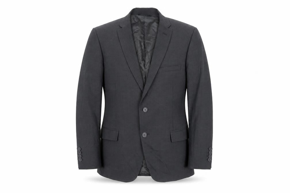 Marks & Spencer Mens Grey Plaid Polyester Jacket Suit Jacket Size 40 Regular