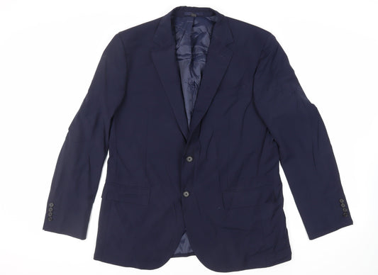 Marks and Spencer Mens Blue Wool Jacket Suit Jacket Size 42 Regular