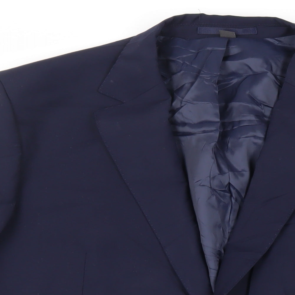 Marks and Spencer Mens Blue Wool Jacket Suit Jacket Size 42 Regular