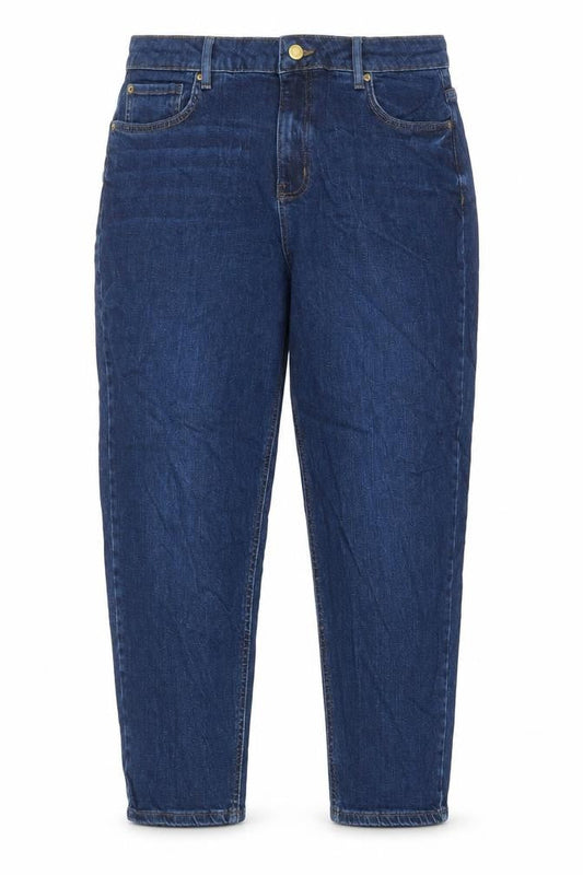 Marks & Spencer Womens Blue Cotton Mom Jeans Size 34 in L26 in Regular Zip