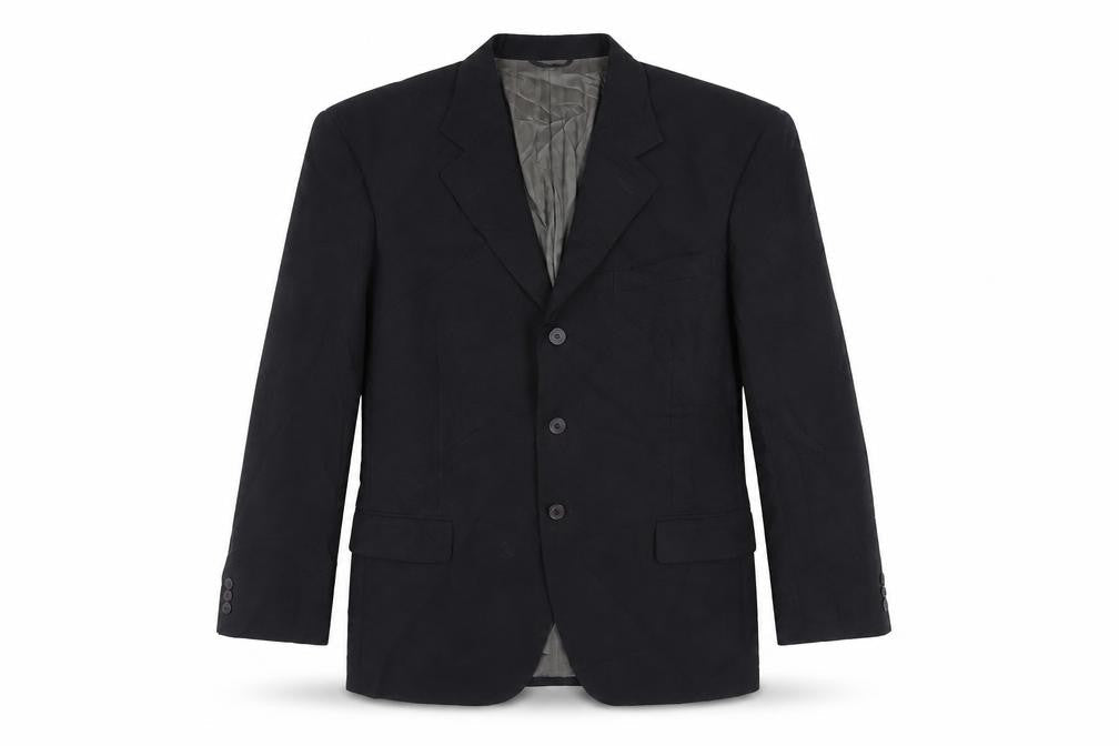 Portefino Mens Black Polyester Jacket Suit Jacket Size 40 Regular