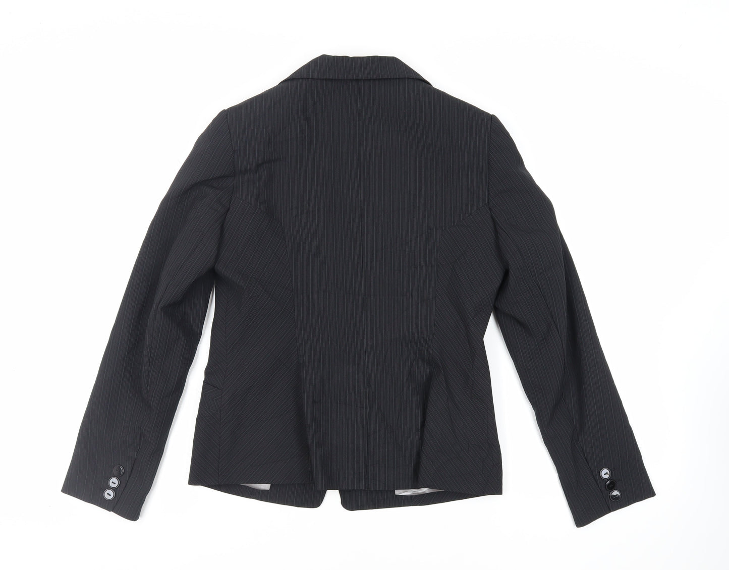 Dorothy Perkins Womens Black Striped Jacket Blazer Size 12 Button