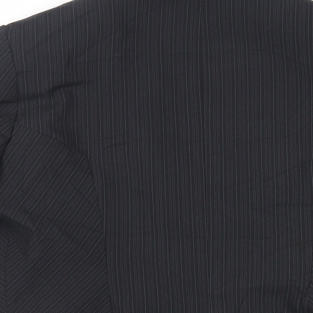 Dorothy Perkins Womens Black Striped Jacket Blazer Size 12 Button