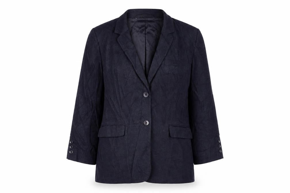 St Michael Womens Blue Jacket Blazer Size 14 Button - Vintage