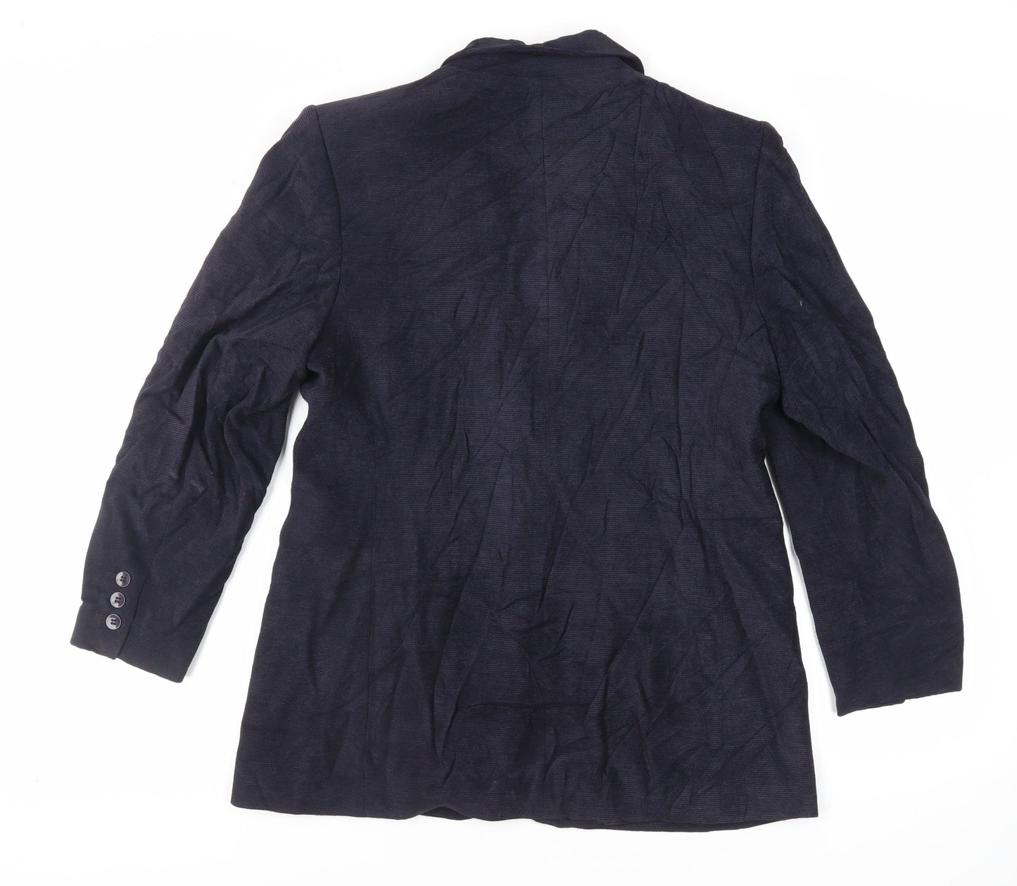 St Michael Womens Blue Jacket Blazer Size 14 Button - Vintage