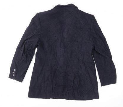 St Michael Womens Blue Jacket Blazer Size 14 Button - Vintage