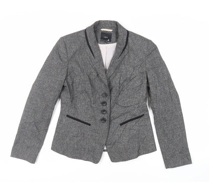 Next Womens Grey Jacket Blazer Size 12 Button