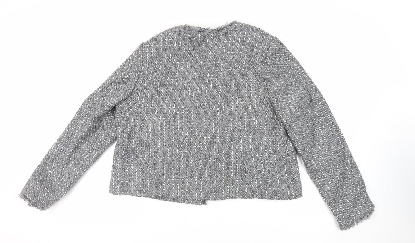 Marks and Spencer Womens Grey Jacket Blazer Size 16 - Open