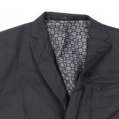 Racing Green Mens Grey Wool Jacket Suit Jacket Size 42 Regular