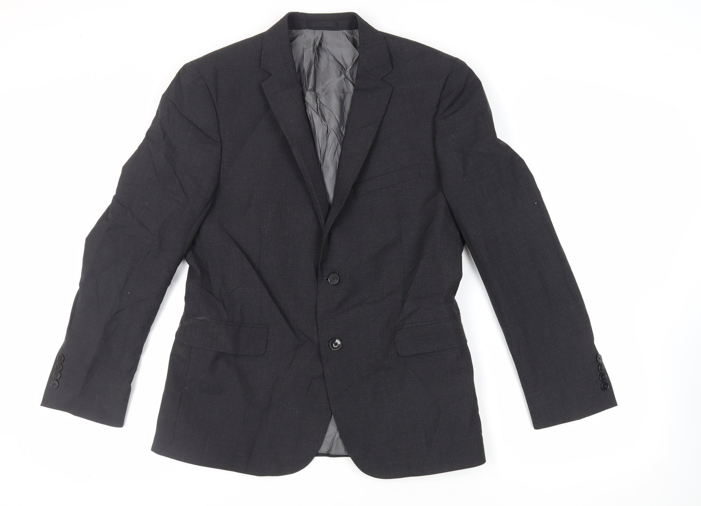 John Lewis Mens Black Polyester Jacket Suit Jacket Size 40 Regular