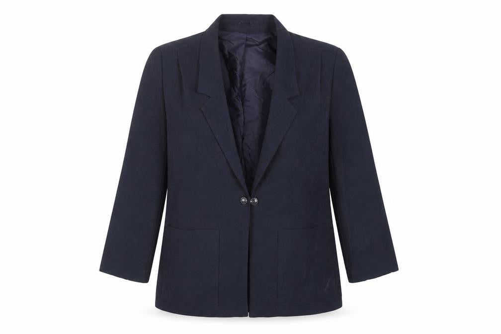 EWM Womens Blue Jacket Blazer Size 12 Button - Vintage