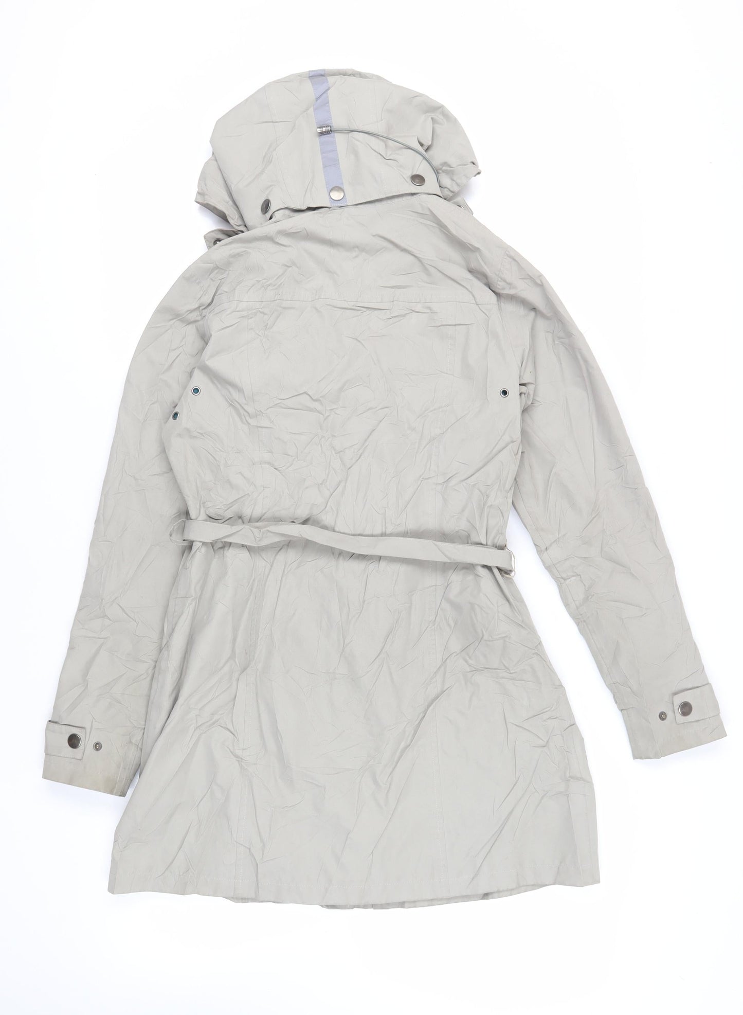 Etage Womens Grey Rain Coat Coat Size S Zip - Water Resistant Hooded