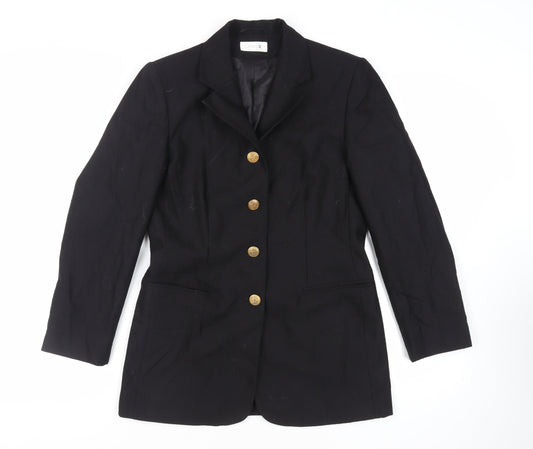 CONTEXT Womens Black Jacket Blazer Size 12 Button