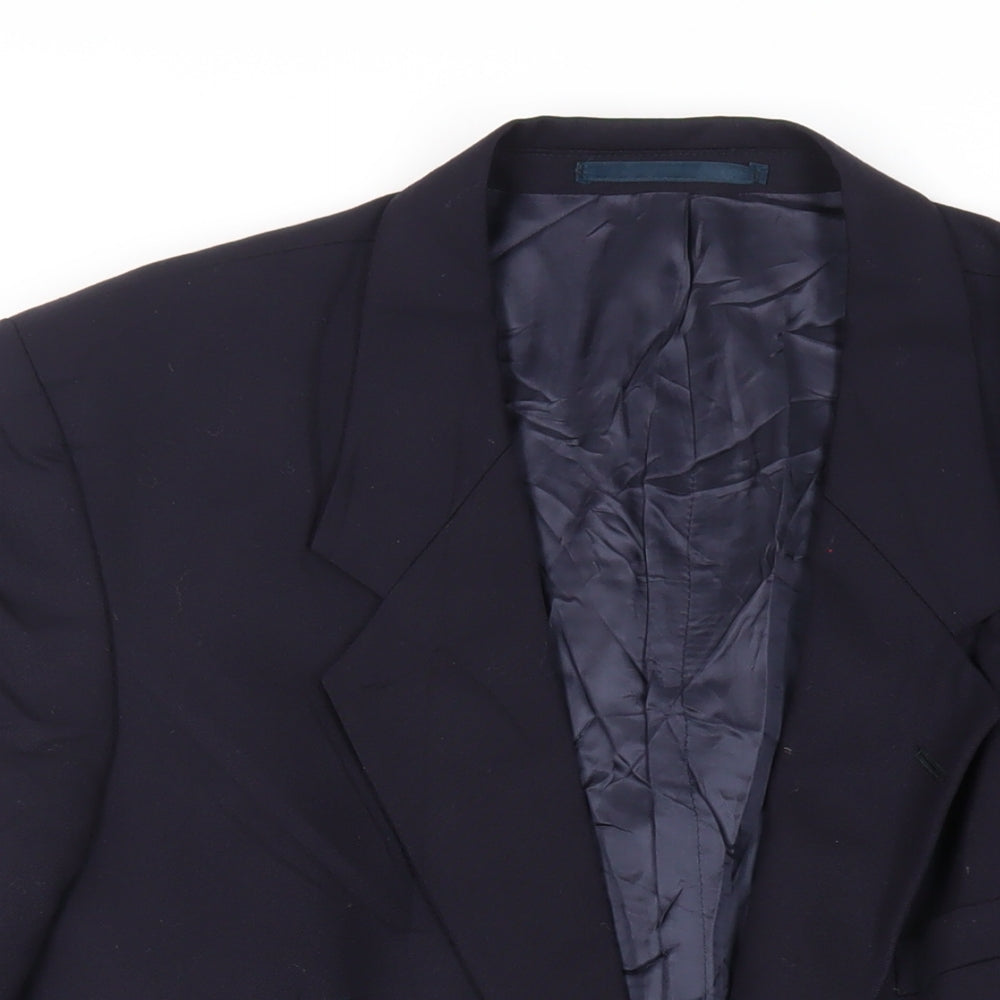 Burton Mens Blue Wool Jacket Blazer Size 42 Regular