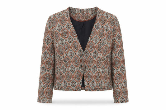 Marks & Spencer Womens Multicoloured Geometric Jacket Blazer Size 16 - Open