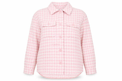 Simply Be Womens Pink Geometric Jacket Size 14 Button