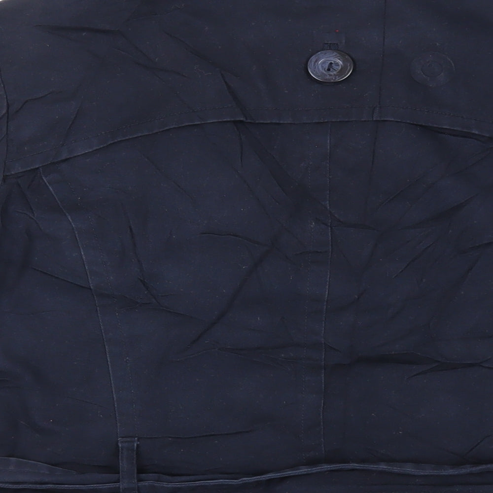 M&Co Womens Blue Jacket Size 14 Button - Belted