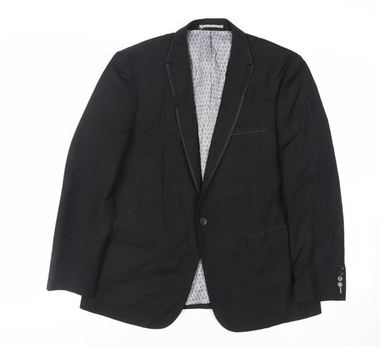 Skopes Mens Black Polyester Jacket Suit Jacket Size 42 Regular