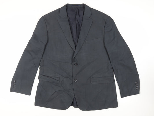 Greenwoods Mens Blue Polyester Jacket Suit Jacket Size 44 Regular
