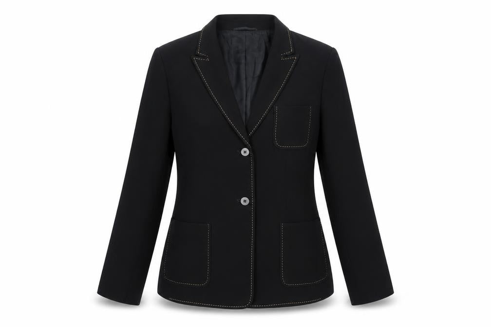 Planet Womens Black Jacket Blazer Size 12 Button - Contrasting Stitching