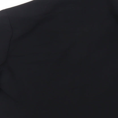 Planet Womens Black Jacket Blazer Size 12 Button - Contrasting Stitching