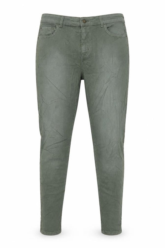 Marks & Spencer Womens Green Cotton Skinny Jeans Size 14 L30 in Regular Zip