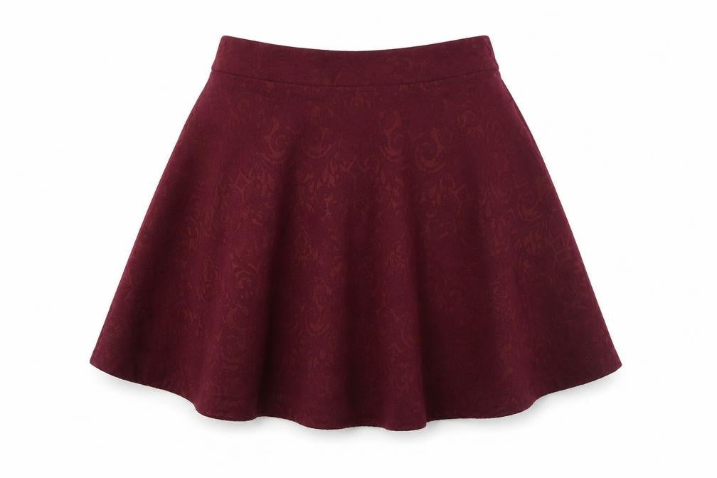 FOREVER 21 Womens Red Cotton A-Line Skirt Size S Zip
