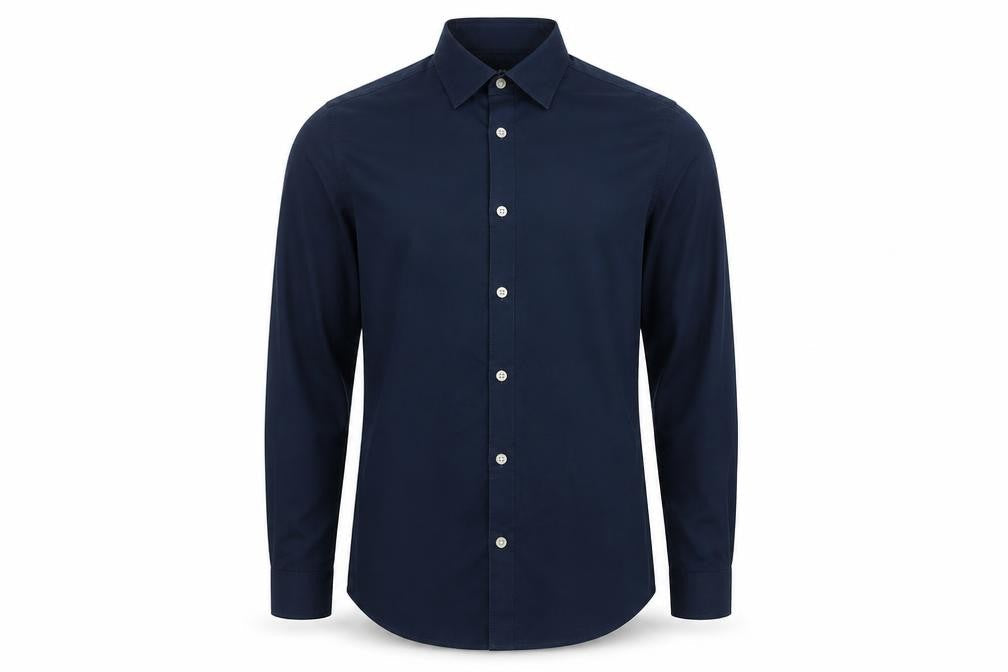 H&M Mens Blue Polyester Dress Shirt Size XS Collared Button
