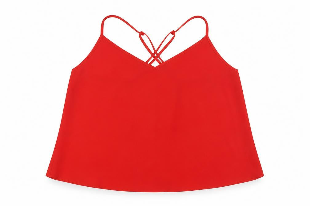 Red Herring Womens Red Polyester Basic Button-Up Size 20 V-Neck - Tie Back