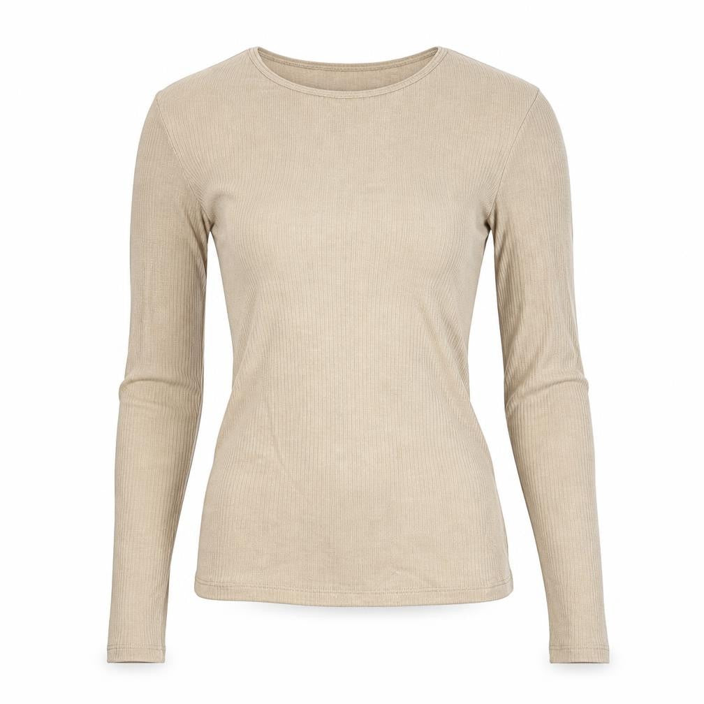 Anna Field Womens Beige Viscose Basic Button-Up Size XS Round Neck - Ribbed