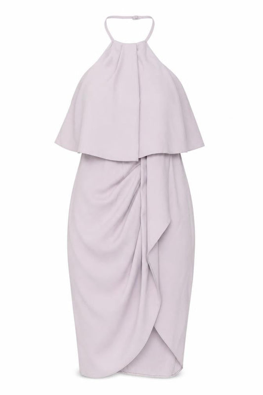 Lipsy Womens Purple Polyester Wrap Dress Size 8 Halter Zip